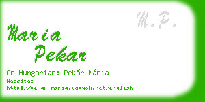 maria pekar business card