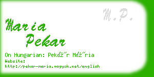 maria pekar business card